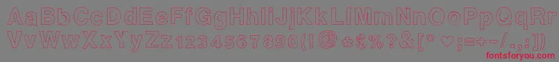 フォントAshleysfont2 – 赤い文字の灰色の背景