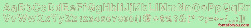 Ashleysfont2 Font – Red Fonts on Green Background