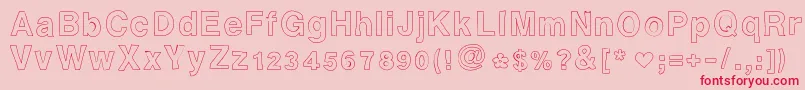 フォントAshleysfont2 – ピンクの背景に赤い文字