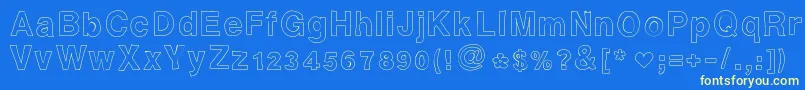 Ashleysfont2 Font – Yellow Fonts on Blue Background