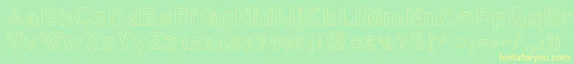 Ashleysfont2 Font – Yellow Fonts on Green Background