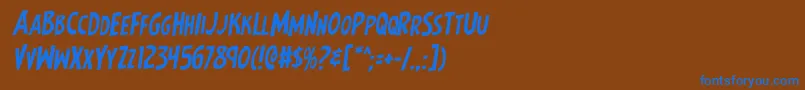 Earthsmightiestrotal Font – Blue Fonts on Brown Background