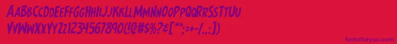 Earthsmightiestrotal Font – Purple Fonts on Red Background