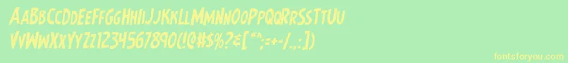 Earthsmightiestrotal Font – Yellow Fonts on Green Background