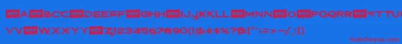Dirt2CopperboltDemo-Schriftart – Rote Schriften auf blauem Hintergrund