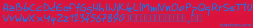 Pwroundedscript Font – Blue Fonts on Red Background