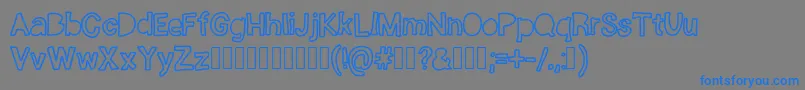 Anonymous-Schriftart – Blaue Schriften auf grauem Hintergrund