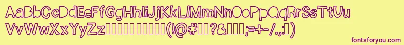 Anonymous Font – Purple Fonts on Yellow Background
