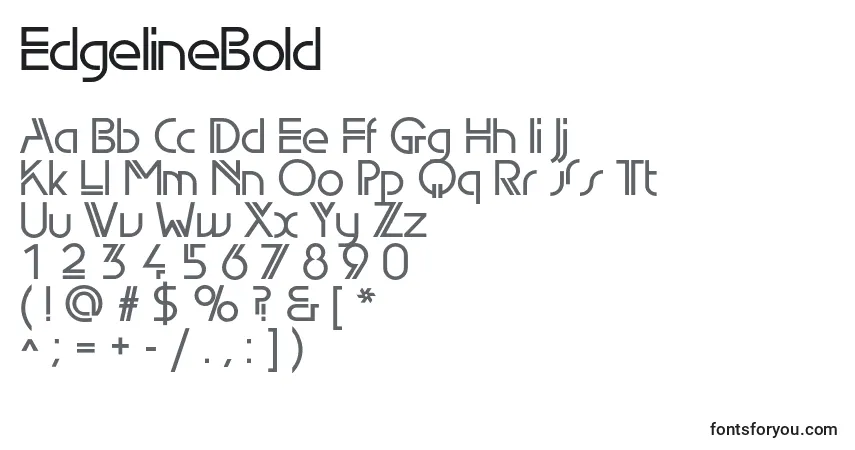 Schriftart EdgelineBold – Alphabet, Zahlen, spezielle Symbole
