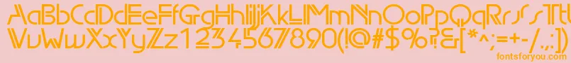 EdgelineBold-Schriftart – Orangefarbene Schriften auf rosa Hintergrund