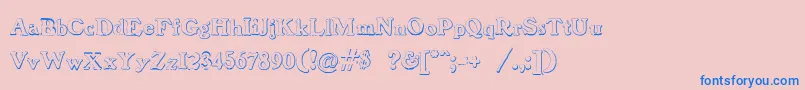 BenjaminfranklinBeveled-Schriftart – Blaue Schriften auf rosa Hintergrund