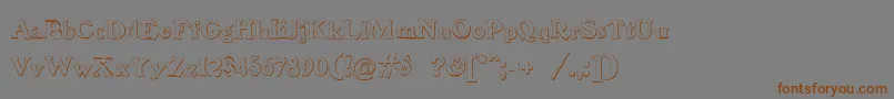 Weitere Informationen zur BenjaminfranklinBeveled-Schriftart BenjaminfranklinBeveled-Schriftart – Braune Schriften auf grauem Hintergrund