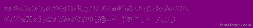 BenjaminfranklinBeveled-Schriftart – Graue Schriften auf violettem Hintergrund