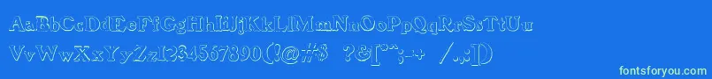 BenjaminfranklinBeveled Font – Green Fonts on Blue Background