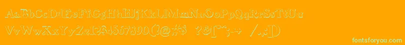 BenjaminfranklinBeveled Font – Green Fonts on Orange Background