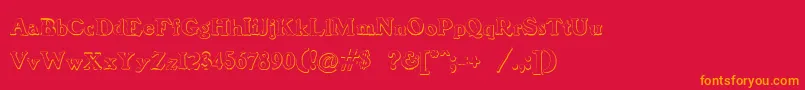 BenjaminfranklinBeveled Font – Orange Fonts on Red Background