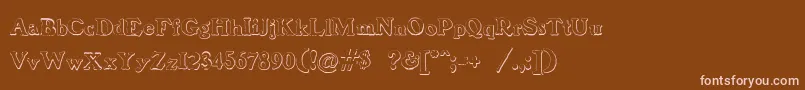 BenjaminfranklinBeveled Font – Pink Fonts on Brown Background