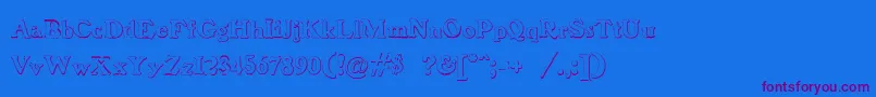 BenjaminfranklinBeveled Font – Purple Fonts on Blue Background