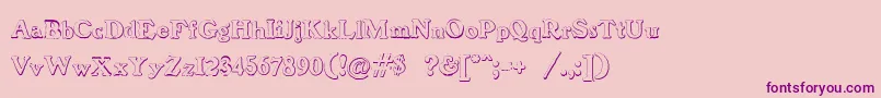 BenjaminfranklinBeveled Font – Purple Fonts on Pink Background