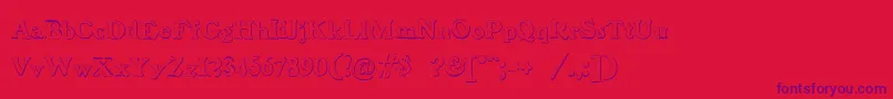 BenjaminfranklinBeveled Font – Purple Fonts on Red Background