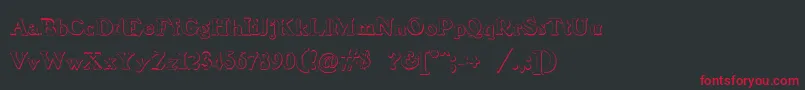BenjaminfranklinBeveled-Schriftart – Rote Schriften auf schwarzem Hintergrund