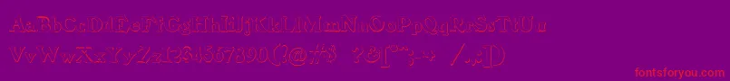 フォントBenjaminfranklinBeveled – 紫の背景に赤い文字
