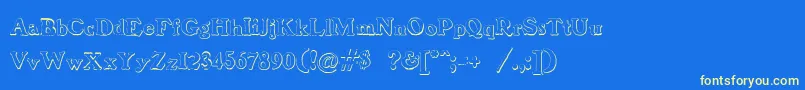 BenjaminfranklinBeveled Font – Yellow Fonts on Blue Background