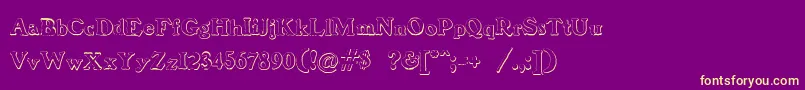 BenjaminfranklinBeveled Font – Yellow Fonts on Purple Background