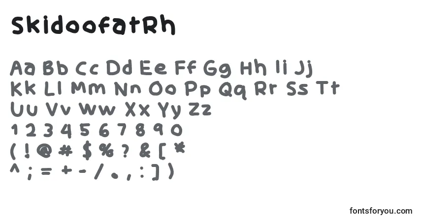 A fonte SkidoofatRh – alfabeto, números, caracteres especiais