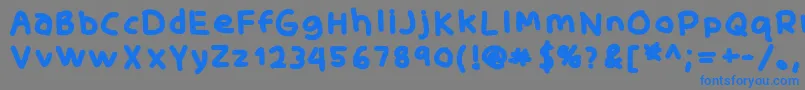 フォントSkidoofatRh – 灰色の背景に青い文字