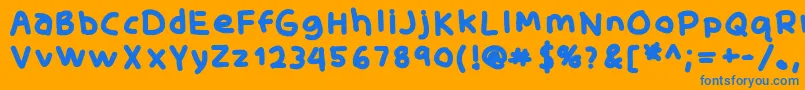 SkidoofatRh Font – Blue Fonts on Orange Background