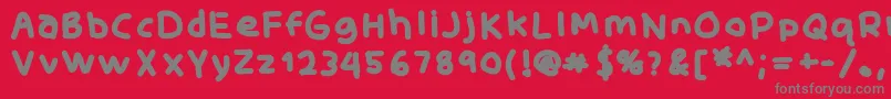 フォントSkidoofatRh – 赤い背景に灰色の文字