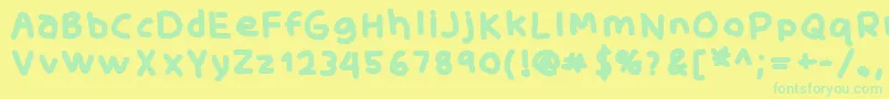 SkidoofatRh Font – Green Fonts on Yellow Background