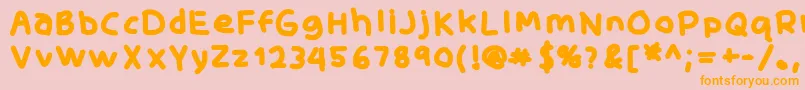 フォントSkidoofatRh – オレンジの文字がピンクの背景にあります。