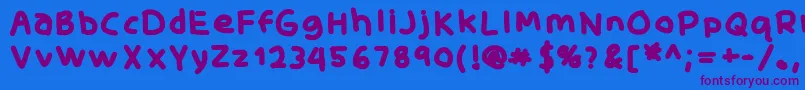 SkidoofatRh Font – Purple Fonts on Blue Background