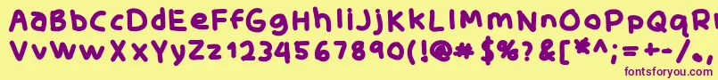 SkidoofatRh Font – Purple Fonts on Yellow Background