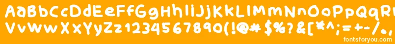 SkidoofatRh-Schriftart – Weiße Schriften auf orangefarbenem Hintergrund