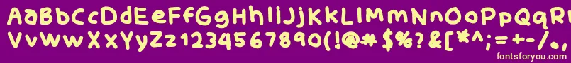 Czcionka SkidoofatRh – żółte czcionki na fioletowym tle