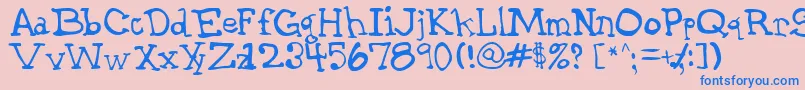 GarthHand Font – Blue Fonts on Pink Background