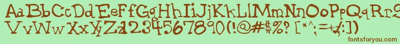 GarthHand Font – Brown Fonts on Green Background