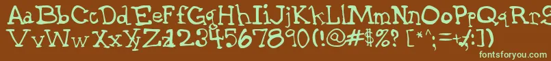 GarthHand Font – Green Fonts on Brown Background