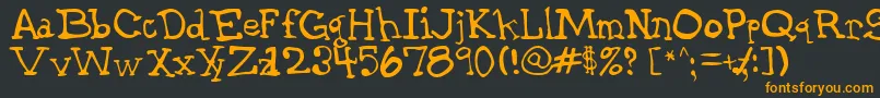 フォントGarthHand – 黒い背景にオレンジの文字