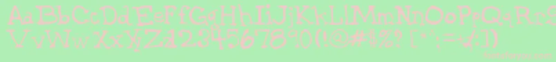 GarthHand Font – Pink Fonts on Green Background