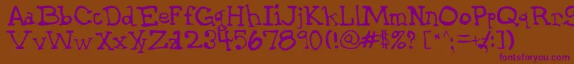 GarthHand Font – Purple Fonts on Brown Background