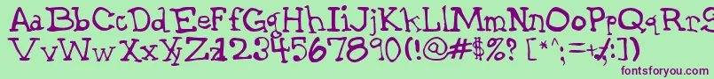 GarthHand Font – Purple Fonts on Green Background