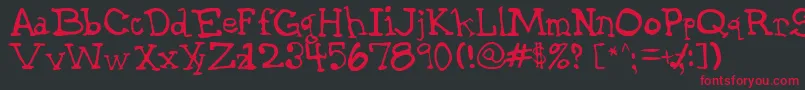 GarthHand Font – Red Fonts on Black Background