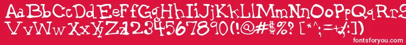 GarthHand Font – White Fonts on Red Background