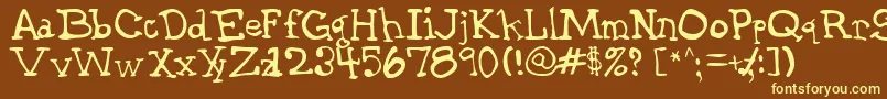 GarthHand-fontti – keltaiset fontit ruskealla taustalla