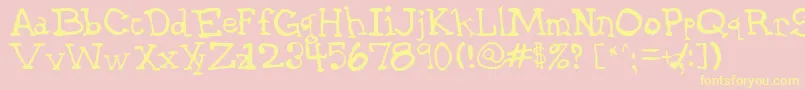 GarthHand Font – Yellow Fonts on Pink Background