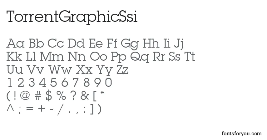 Шрифт TorrentGraphicSsi – алфавит, цифры, специальные символы